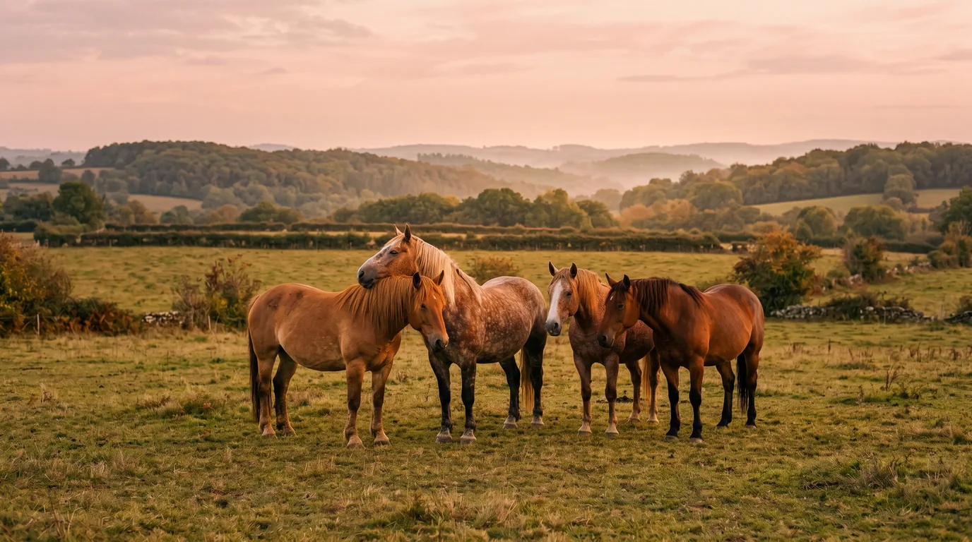 Les chevaux du Élevage de l'Etang d'Argent en liberté, Gironde